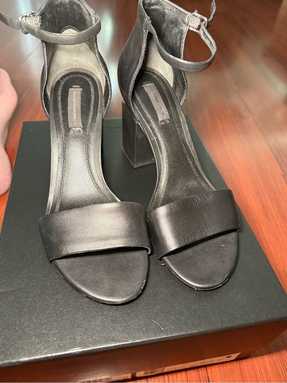 Alexander Wang Black Ankle-Strap Block Heel Sandals